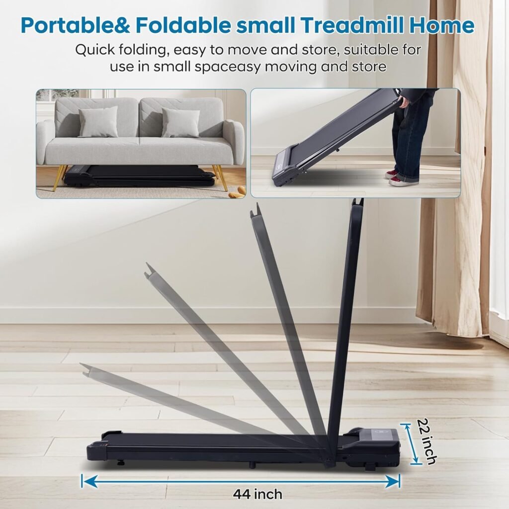 mcrg portable treadmill with handles for home use