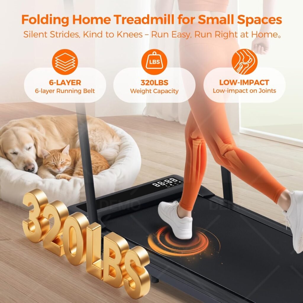 MCRG Walking Pad Treadmill with Handles, 320 lbs